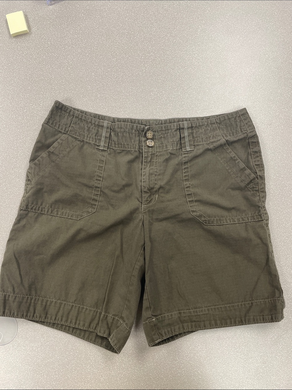 Eddie Bauer Olive Utility Bermuda Shorts